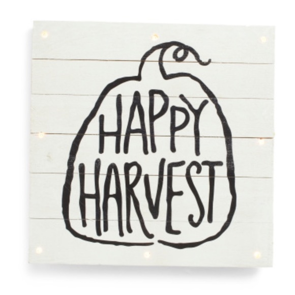 JG MERCANTILE 11x11 Halloween Autumn Fall Happy Harvest Led Sign - Picture 1 of 7